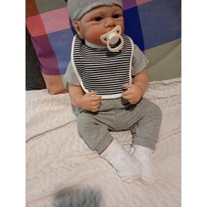 17 inch Realistic Cute Reborn Baby Dolls Silicone Full Body Open Eyes Boy